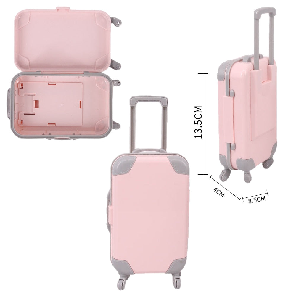 Pink 43 Pieces Barbies Doll Clothes Shoes Accessories Travel Suitcase Toys Fit 18Inch Barbies Doll,1/6 BJD&Blythe Toys For Girls