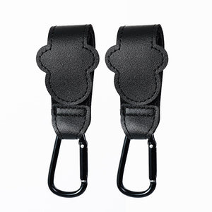 Baby Stroller Hook Fashion PU Leather Adjustable Pram Hook Cart Organizer Diaper Bag Hanger Children Boy Girl Travel Accessories