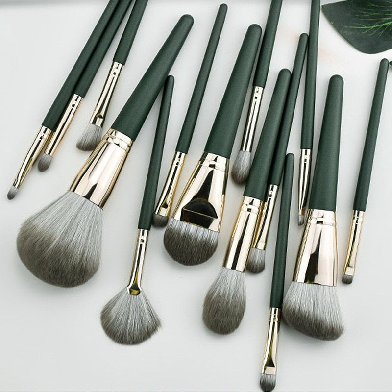 JTFIL14Pcs Makeup Brushes Soft Fluffy Makeup Tools Cosmetic Powder Eye Shadow Foundation Blush Blending Beauty Make Up Brush