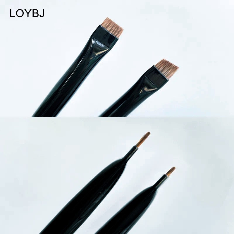 LOYBJ 1/2 stücke Klinge Make-Up Pinsel Abgewinkelt Dünne Augenbraue Pinsel Flach Feinen Eyeliner Pinsel Professionelle Liner Stirn Schönheit bilden Werkzeug