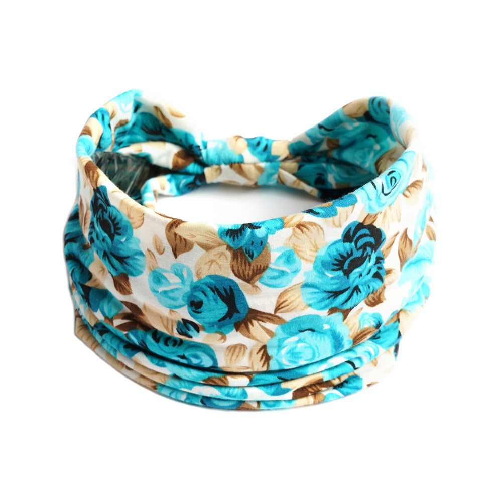 Bohemian Wide Cotton Stretch Headbands Women Headwrap Turban Headwear Bandage Hairbands Bandana Wide Headbands Hair Accessories