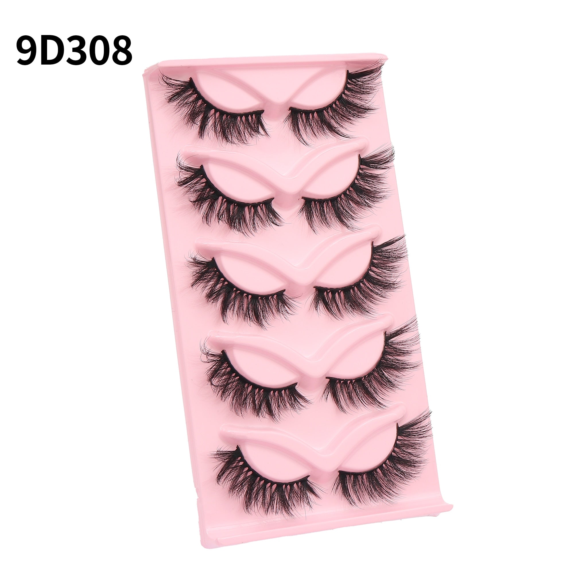 New Cat-Eye 3D Mink Eyelashes Curled Winged Natural Realistic Messy End Eye Elongated Thick False Eyelashes Soft Fake Eyelashes