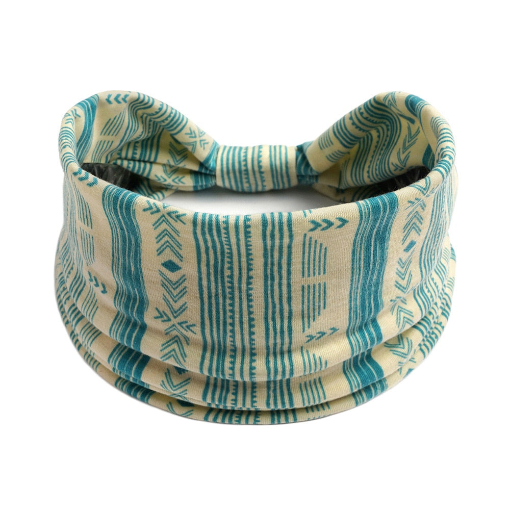 Bohemian Wide Cotton Stretch Headbands Women Headwrap Turban Headwear Bandage Hairbands Bandana Wide Headbands Hair Accessories