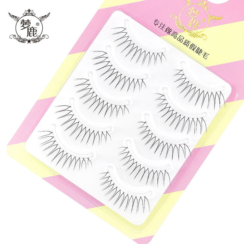 Dream Deer 5 Pairs False Eyelashes A Type Eyelashes Upgraded Lash V-shaped 0.14mm Transparent Stem Soft Natural Eye Lashes Mink