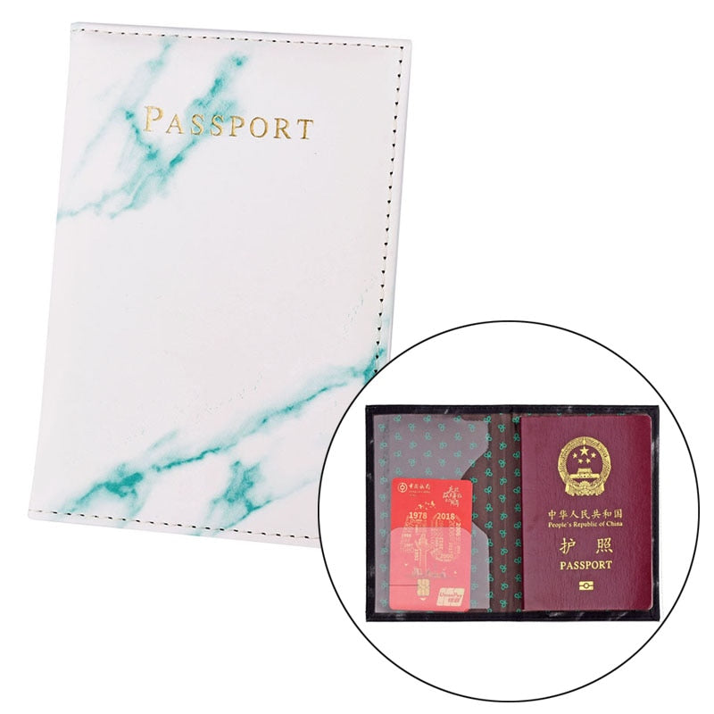 Elastic Band Leather Passport Cover RFID Blocking For Cards Travel Passport Holder Wallet Document Organizer Case Men Women