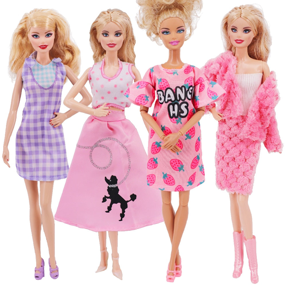 Pink 43 Pieces Barbies Doll Clothes Shoes Accessories Travel Suitcase Toys Fit 18Inch Barbies Doll,1/6 BJD&Blythe Toys For Girls