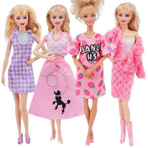 Pink 43 Pieces Barbies Doll Clothes Shoes Accessories Travel Suitcase Toys Fit 18Inch Barbies Doll,1/6 BJD&Blythe Toys For Girls