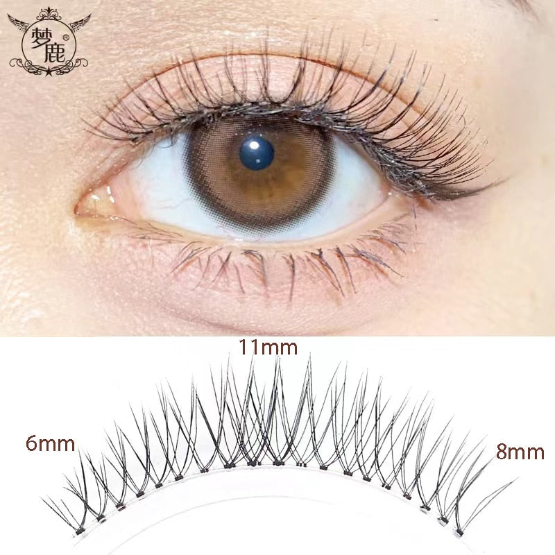 Dream Deer 5 Pairs False Eyelashes A Type Eyelashes Upgraded Lash V-shaped 0.14mm Transparent Stem Soft Natural Eye Lashes Mink