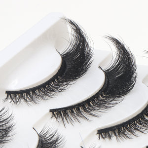 New Cat-Eye 3D Mink Eyelashes Curled Winged Natural Realistic Messy End Eye Elongated Thick False Eyelashes Soft Fake Eyelashes