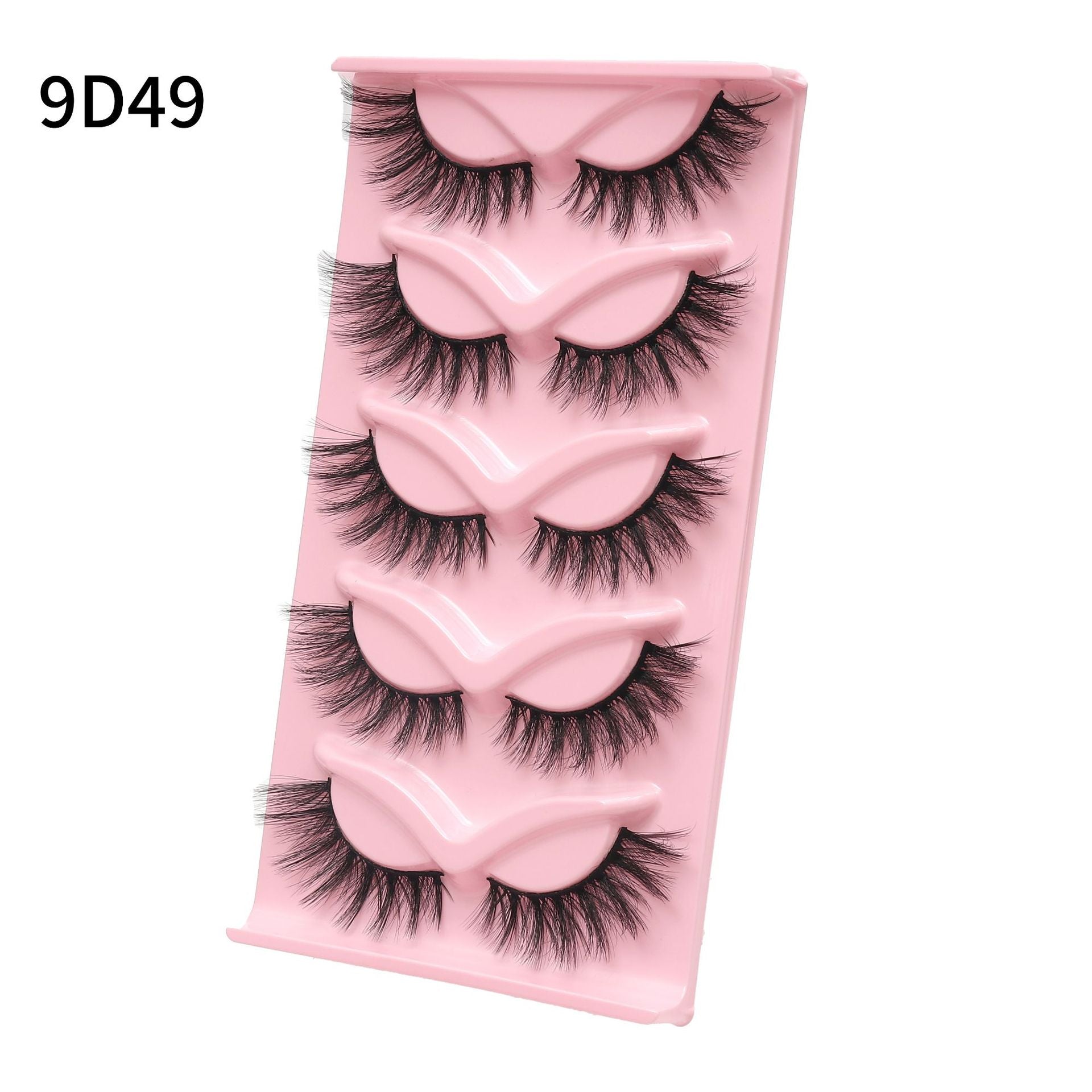 New Cat-Eye 3D Mink Eyelashes Curled Winged Natural Realistic Messy End Eye Elongated Thick False Eyelashes Soft Fake Eyelashes