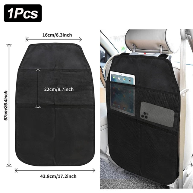 Car Backseat Organizer with Touch Screen Storage Pockets Cover Car Seat Back Protectors for Travel Trip Kids car accessories