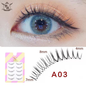 Dream Deer 5 Pairs False Eyelashes A Type Eyelashes Upgraded Lash V-shaped 0.14mm Transparent Stem Soft Natural Eye Lashes Mink