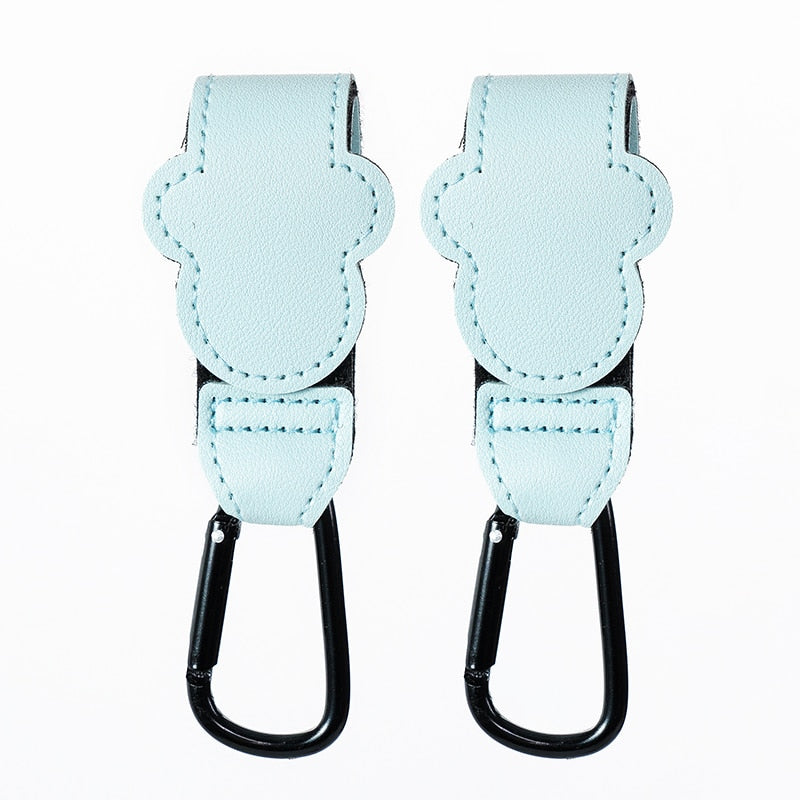 Baby Stroller Hook Fashion PU Leather Adjustable Pram Hook Cart Organizer Diaper Bag Hanger Children Boy Girl Travel Accessories