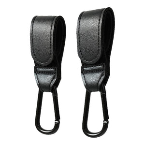 Baby Stroller Hook Fashion PU Leather Adjustable Pram Hook Cart Organizer Diaper Bag Hanger Children Boy Girl Travel Accessories