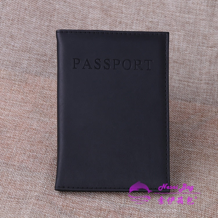 High Quality English PU Leather Passport Covers Document Cover Travel Passport Holder ID Card Passport Holder Travel Acceessory