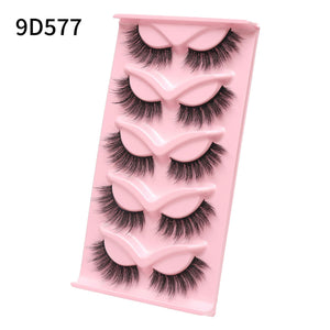 New Cat-Eye 3D Mink Eyelashes Curled Winged Natural Realistic Messy End Eye Elongated Thick False Eyelashes Soft Fake Eyelashes