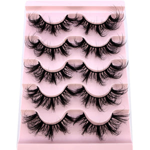 New Cat-Eye 3D Mink Eyelashes Curled Winged Natural Realistic Messy End Eye Elongated Thick False Eyelashes Soft Fake Eyelashes