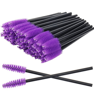 50 Pcs Disposable Crystal Eyelash brush Mascara Wands Applicator Diamond Eye Lash brushes  Eyelash Extension women Makeup tools