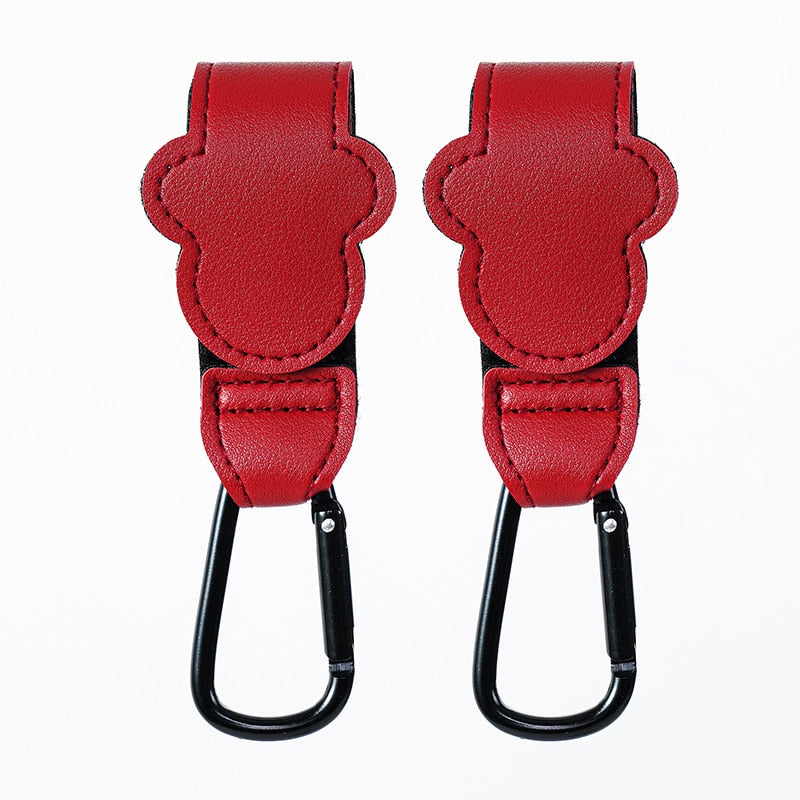 Baby Stroller Hook Fashion PU Leather Adjustable Pram Hook Cart Organizer Diaper Bag Hanger Children Boy Girl Travel Accessories