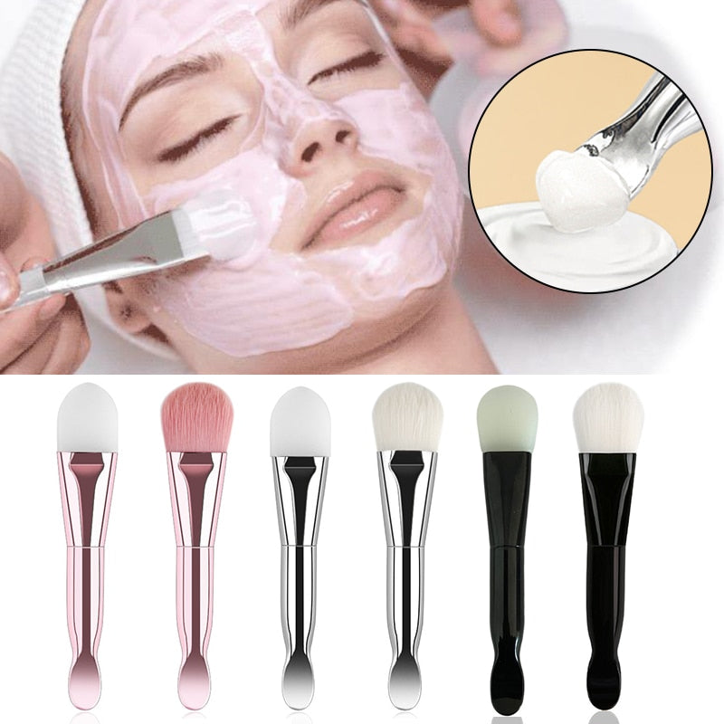 Mask Brushes Silicone Head Mask Brush Flat Soft Hair BB Cream Foundation Applicator Mud Mask Blender Make Up Beauty Tools