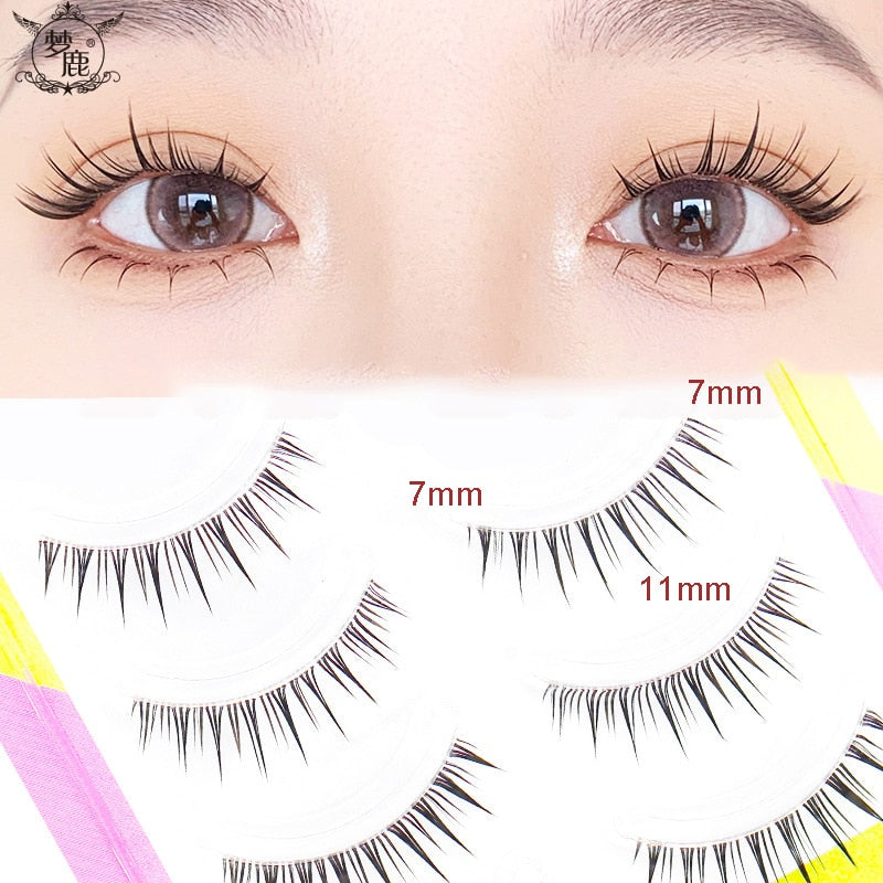 Dream Deer 5 Pairs False Eyelashes A Type Eyelashes Upgraded Lash V-shaped 0.14mm Transparent Stem Soft Natural Eye Lashes Mink