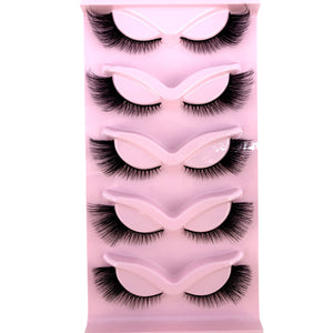 New Cat-Eye 3D Mink Eyelashes Curled Winged Natural Realistic Messy End Eye Elongated Thick False Eyelashes Soft Fake Eyelashes