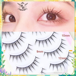 Dream Deer 5 Pairs False Eyelashes A Type Eyelashes Upgraded Lash V-shaped 0.14mm Transparent Stem Soft Natural Eye Lashes Mink