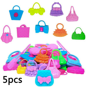 Pink 43 Pieces Barbies Doll Clothes Shoes Accessories Travel Suitcase Toys Fit 18Inch Barbies Doll,1/6 BJD&Blythe Toys For Girls