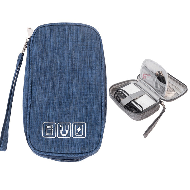 Portable Cable Digital Storage Bags Organizer USB Gadgets Wires Charger Power Battery Zipper Cosmetic Bag Case Accessories Item