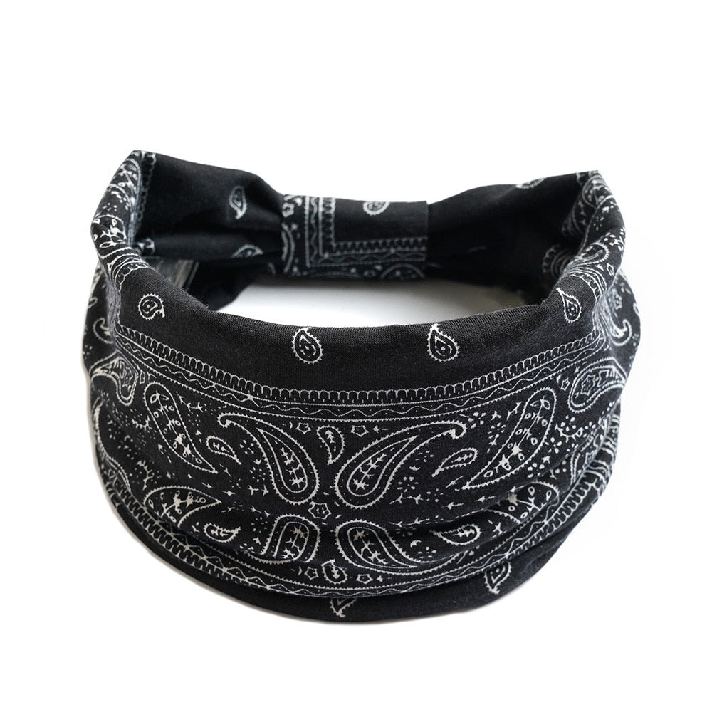 Bohemian Wide Cotton Stretch Headbands Women Headwrap Turban Headwear Bandage Hairbands Bandana Wide Headbands Hair Accessories
