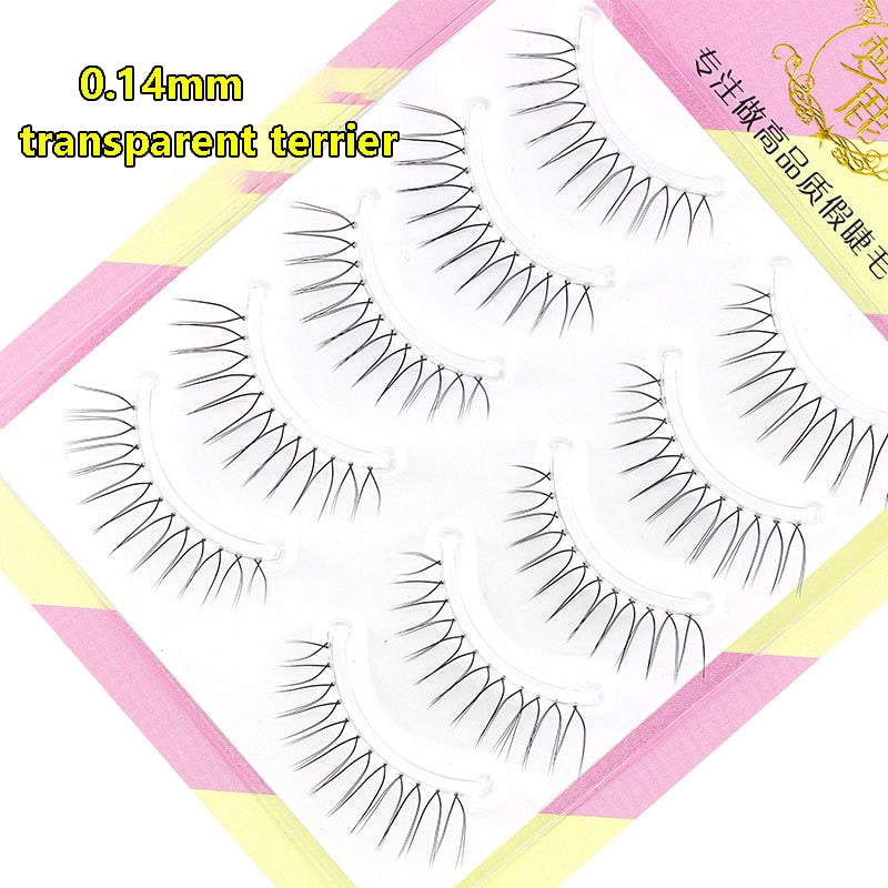 Dream Deer 5 Pairs False Eyelashes A Type Eyelashes Upgraded Lash V-shaped 0.14mm Transparent Stem Soft Natural Eye Lashes Mink