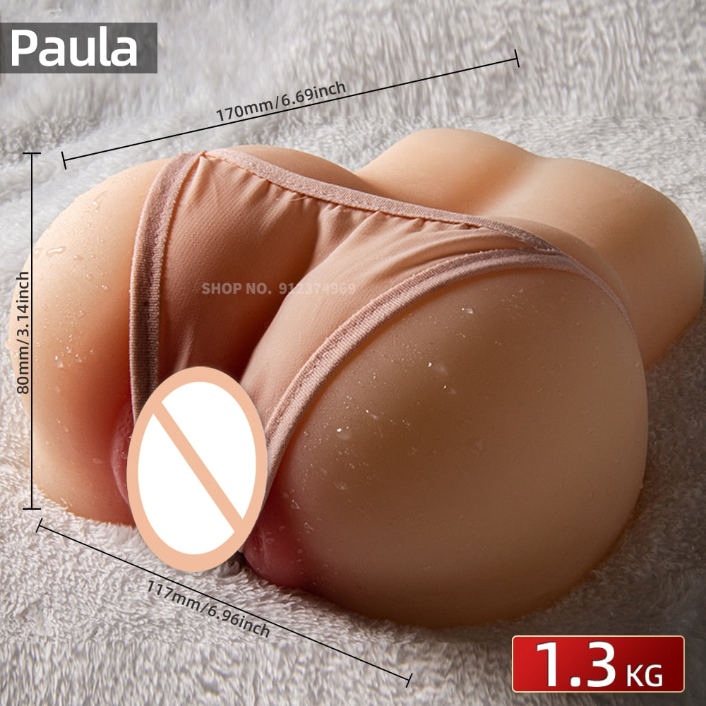 Male Masturbator Vibrator Artificial Ass Anal Real Pussy Double Channels Tight Vagina Adult Sex Doll Toy for Men Masturbation