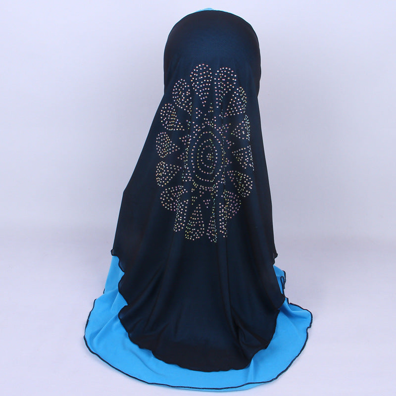 Ethnic style turban hijab Arab popular double-layer ironing drill Hui convenient hijab wholesale