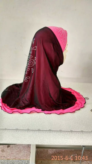 Ethnic style turban hijab Arab popular double-layer ironing drill Hui convenient hijab wholesale