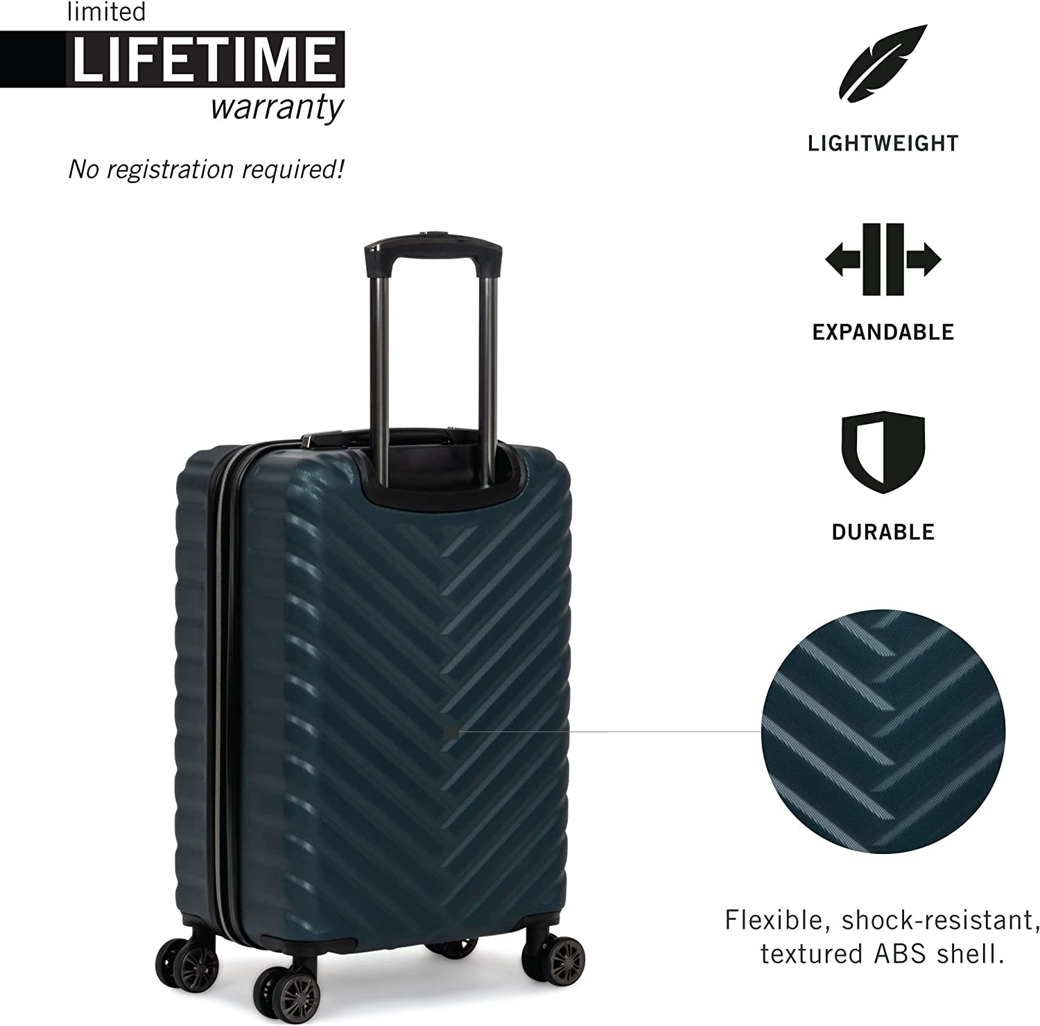 Kenneth Cole REACTION Women's Madison Square Hardside Chevron Expandable Luggage, 28-Inch Checked