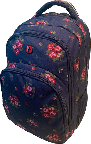 Wenger Upload Backpack With 16" Laptop Pocket And Tablet Pocket, Navy Floral Print