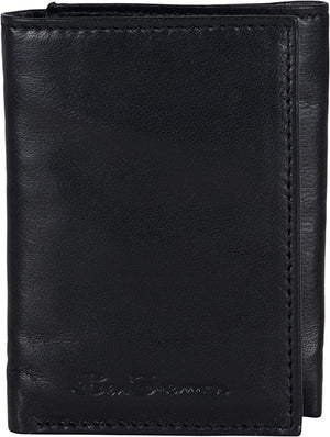 Ben Sherman Men's Manchester Slim Bifold Full-Grain Leather RFID Minimalist Gift Box Wallet