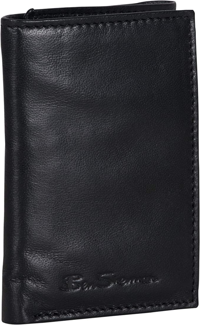 Ben Sherman Men's Manchester Slim Bifold Full-Grain Leather RFID Minimalist Gift Box Wallet