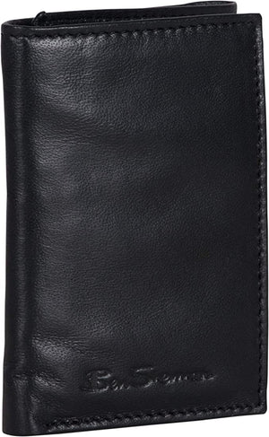 Ben Sherman Men's Manchester Slim Bifold Full-Grain Leather RFID Minimalist Gift Box Wallet