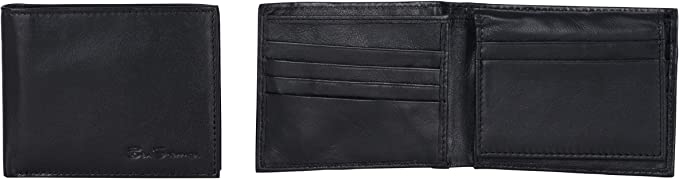 Ben Sherman Men's Manchester Slim Bifold Full-Grain Leather RFID Minimalist Gift Box Wallet
