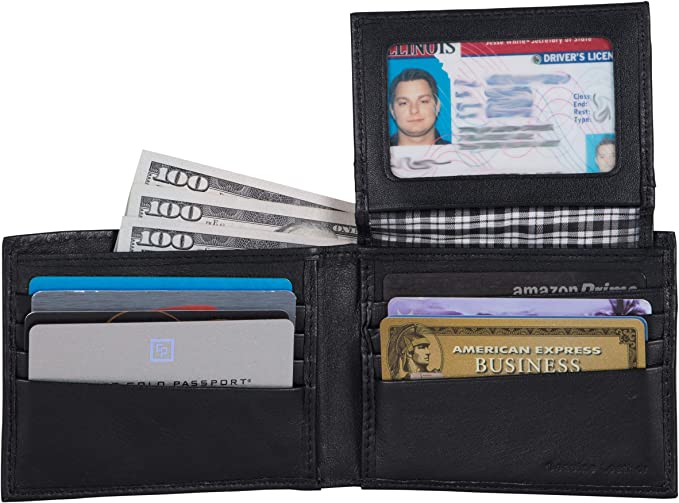 Ben Sherman Men's Manchester Slim Bifold Full-Grain Leather RFID Minimalist Gift Box Wallet