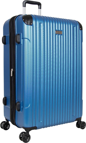 Ben Sherman Heathrow Haul 28” Lightweight Hardside Expandable 8-Wheel Spinner Checked Suitcase, Vivid Blue, inch