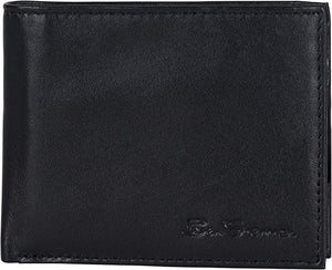 Ben Sherman Men's Manchester Slim Bifold Full-Grain Leather RFID Minimalist Gift Box Wallet