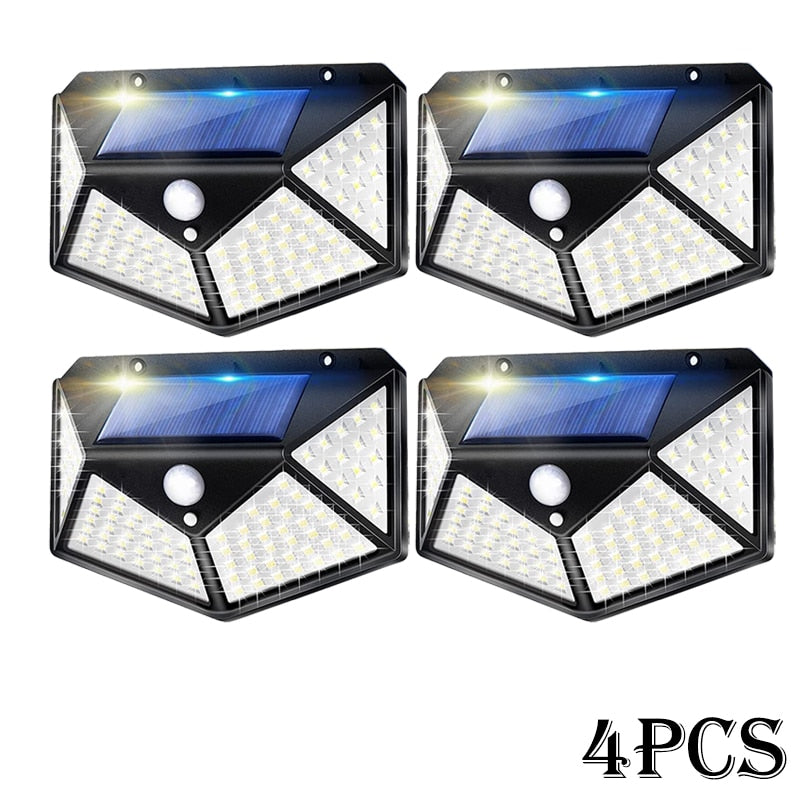 Newest Solar Lights Outdoor 100 LED Solar Sensor Motion Light 3 Modes Outdoor Solar Wireless Lamp IP65 Waterproof Wall Lights