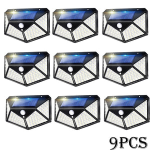 Newest Solar Lights Outdoor 100 LED Solar Sensor Motion Light 3 Modes Outdoor Solar Wireless Lamp IP65 Waterproof Wall Lights