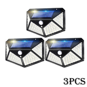 Newest Solar Lights Outdoor 100 LED Solar Sensor Motion Light 3 Modes Outdoor Solar Wireless Lamp IP65 Waterproof Wall Lights