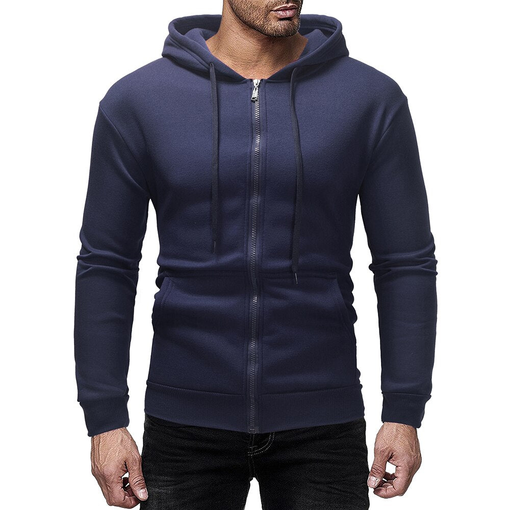 Mens Hoodies Solid Color  Hooded Sweatshirts