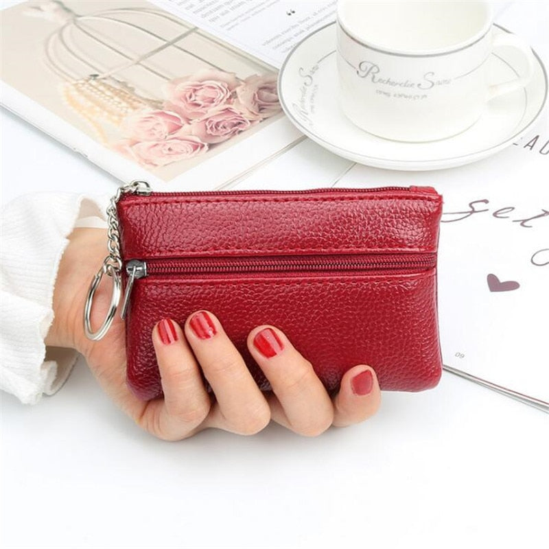 PU Leather Coin Purses Women's Small Change Money Bags Pocket Wallets Key Holder Case Mini Functional Pouch Zipper Card Wallet