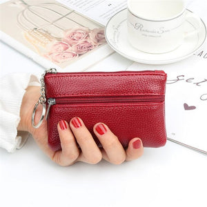 PU Leather Coin Purses Women's Small Change Money Bags Pocket Wallets Key Holder Case Mini Functional Pouch Zipper Card Wallet