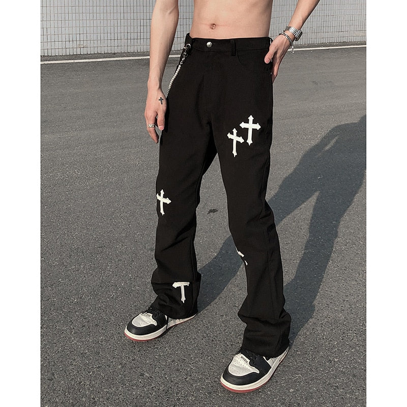 Jeans For Men Loose Casual Pants Streetwear Jeans Black Jeans Printed Jeans High Jeans Pants Graffiti White Denim Jeans Mens